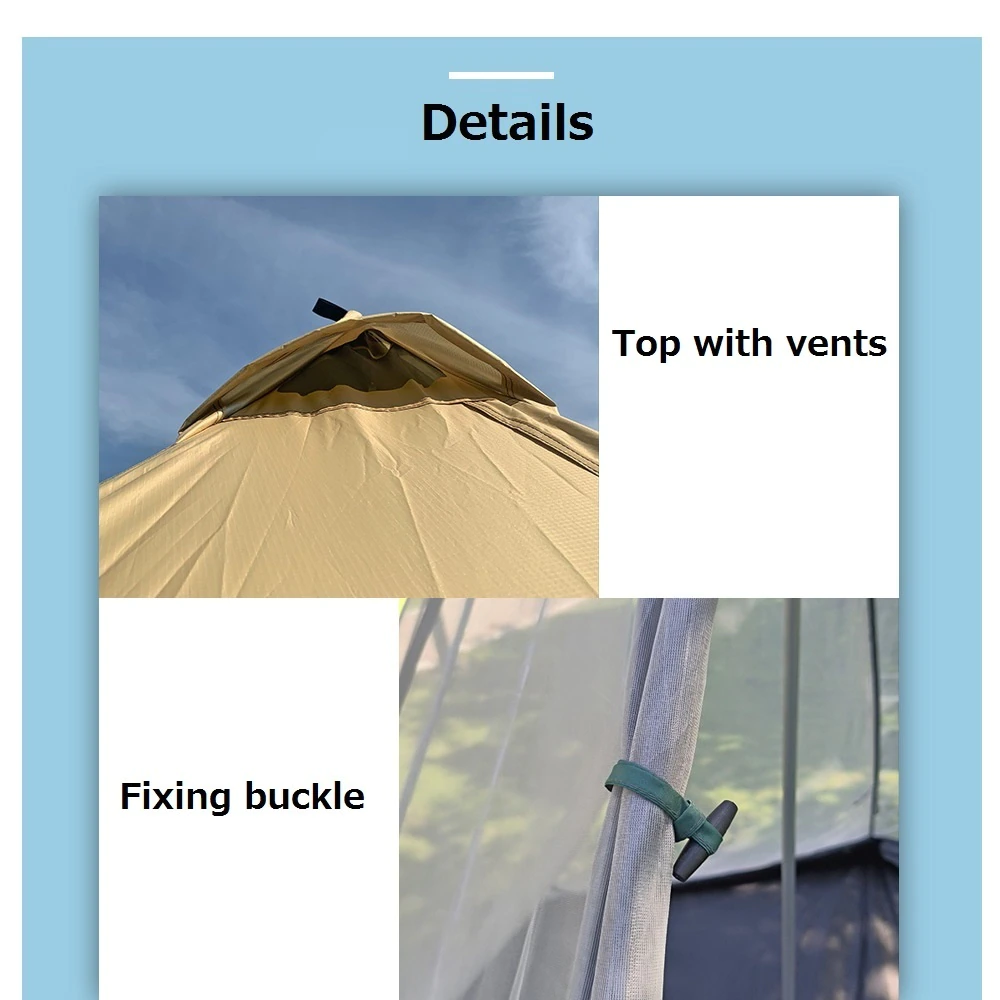 Cheap Goat Tents Outdoor Pyramid Tent 3 4 People Double Layer Indian Style Camping Tent High Quality Aluminum Pole Teepee Family Travel Yurt Tent   